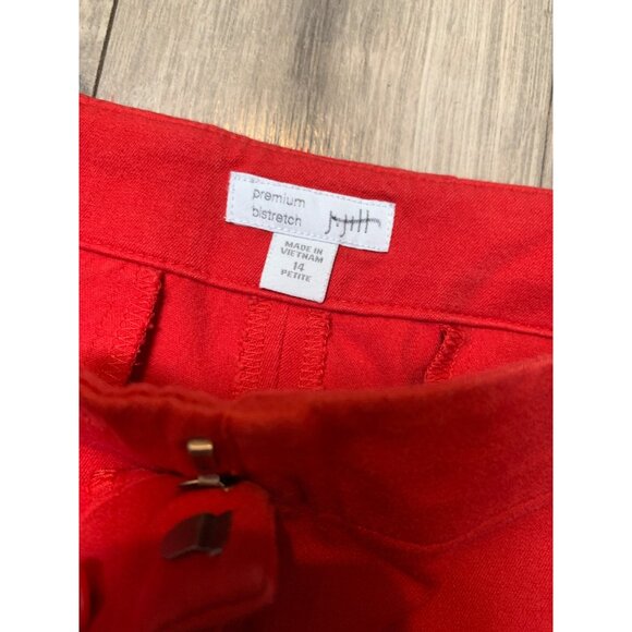 J. Jill 14 Pettitt Pimento Red Cropped Pants Premium Bi Stretch - Picture 2 of 4